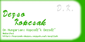 dezso kopcsak business card